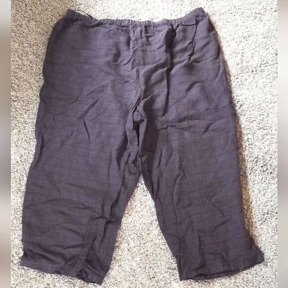 Eileen Fisher Womens Size XL Brown Capri Italian Fabric, Stretchy Waist - Picture 2 of 8